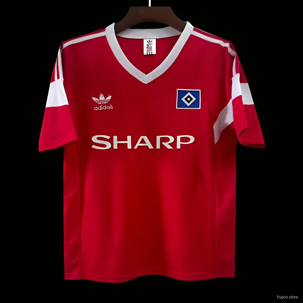 Camiseta de fútbol Hamburger SV 1988/89 VISITANTE MANGA CORTA VERSION FAN